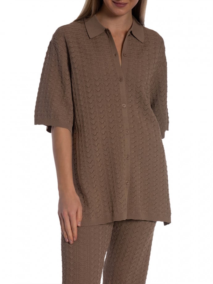NEO NOIR TOPP SETTE FINE CROCHET TAUPE