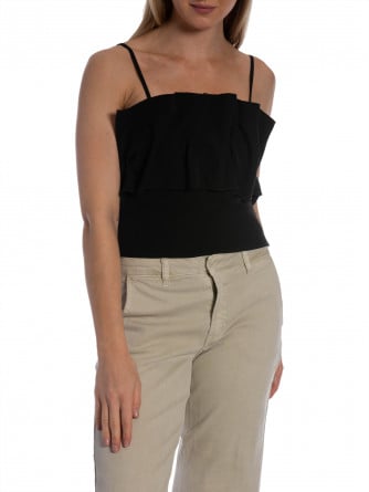SELECTED FEMME TOPP VINELLE PLEATED BLACK