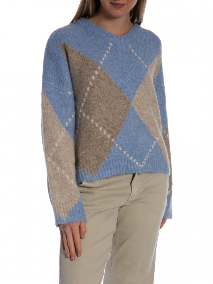 NOELLA TRÖJA LAI KNIT SKY BLUE MIX