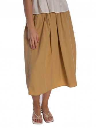 GANT KJOL POPLIN MIDI WARM BEIGE