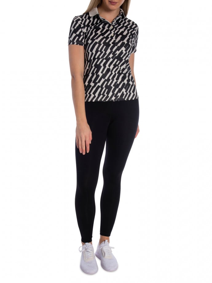 J.LINDEBERG TOPP TOUR TECH PRINT POLO OAK MOONBEAM