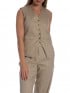 GANT VÄST PINSTRIPE LINEN BLEND OAT BEIGE 