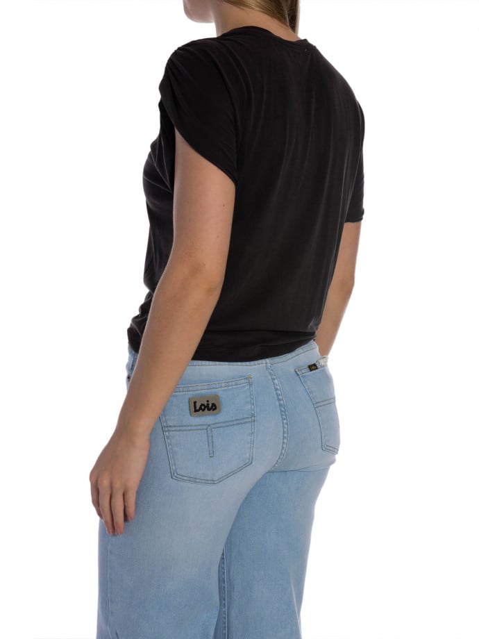 CO`COUTURE TOPP CAMILLA RUCHED SHOULDER DARK GREY