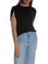CO`COUTURE TOPP CAMILLA RUCHED SHOULDER DARK GREY