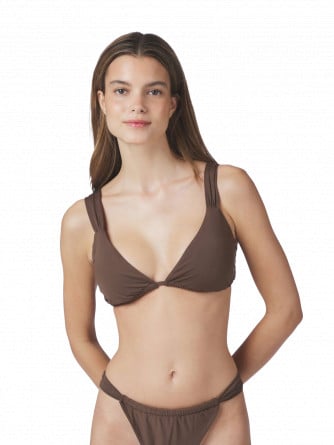 NEO NOIR BIKINITOPP ZADIE SOLID DARK BROWN