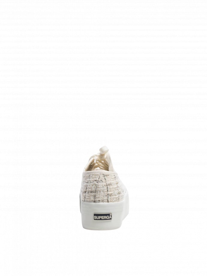 SUPERGA SNEAKERPLATFORM TWEED WHITE AV/GREY