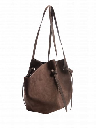 YUZEFI VÄSKA LARGE MOCHI SUEDE TAUPE