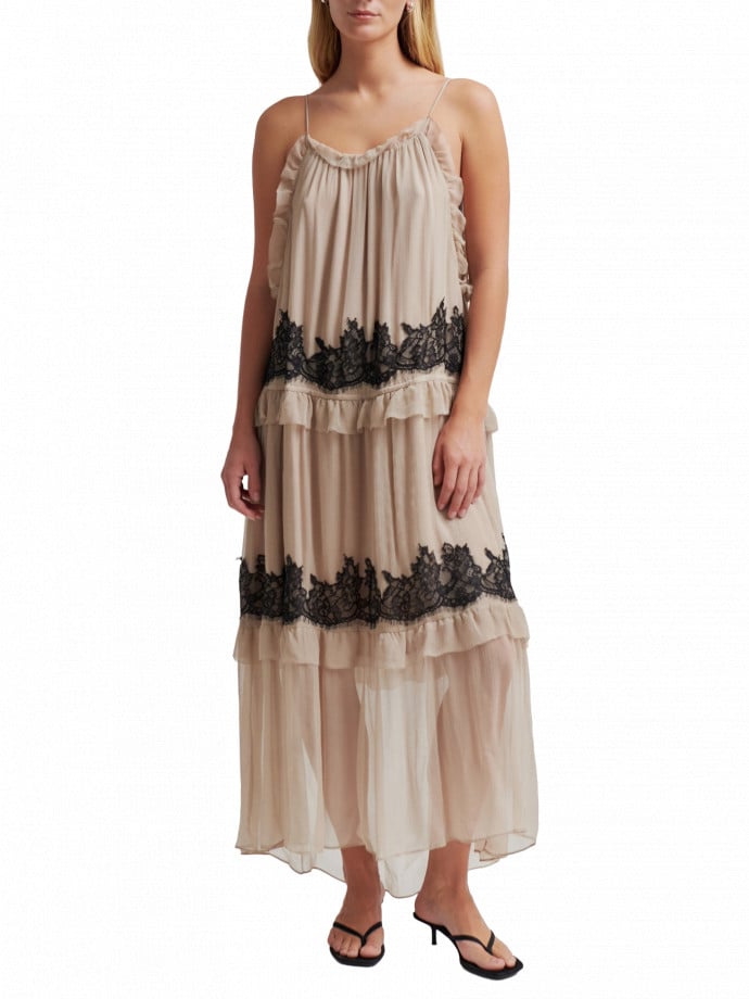 SECOND FEMALE KLÄNNING LYNDA MAXI PLAZA TAUPE
