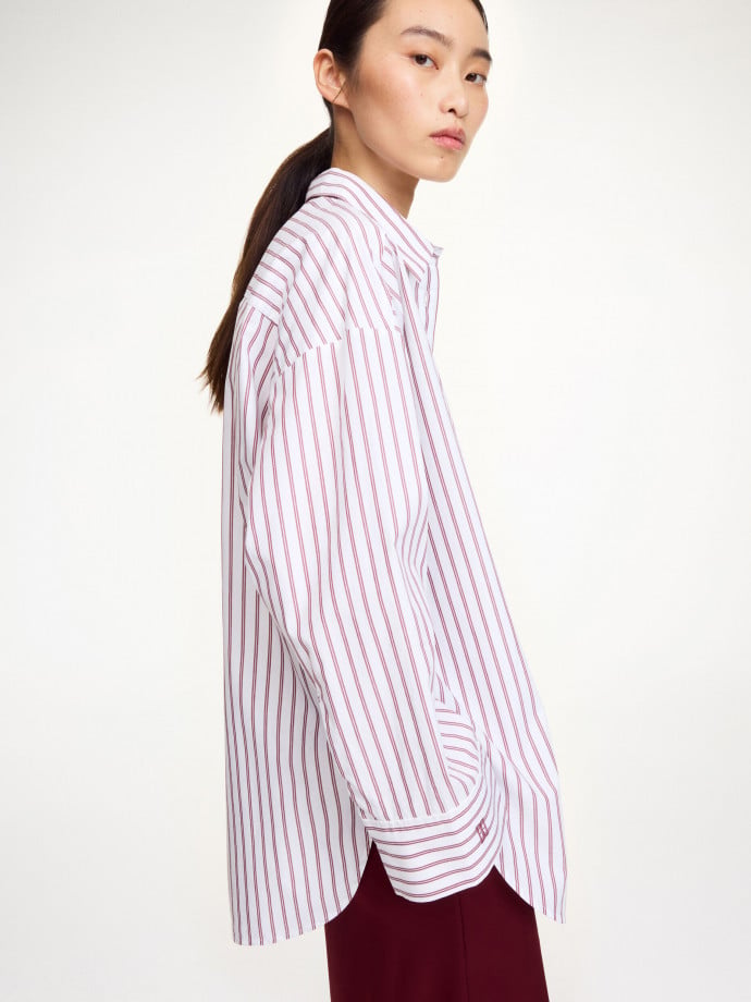 BY MALENE BIRGER SKJORTA DERRIS CABERNET STRIPE