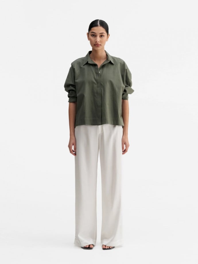 AHLVAR GALLERY SKJORTA GIGI OXFORD OLIVE GREEN