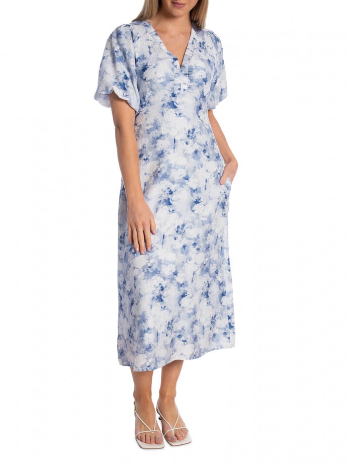 NEO NOIR KLÄNNING ILLANA FLORAL FUSION BLUE