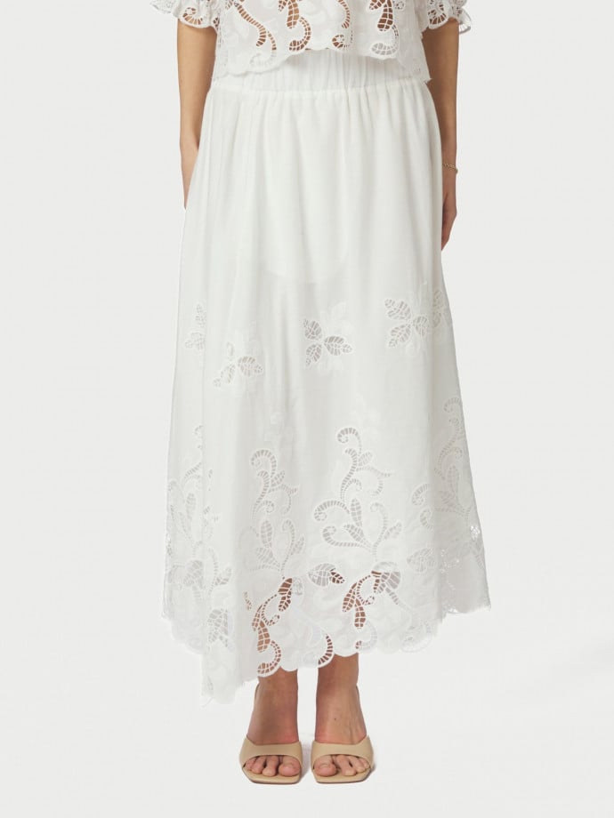 NEO NOIR KJOL YARA LONG EMB WHITE
