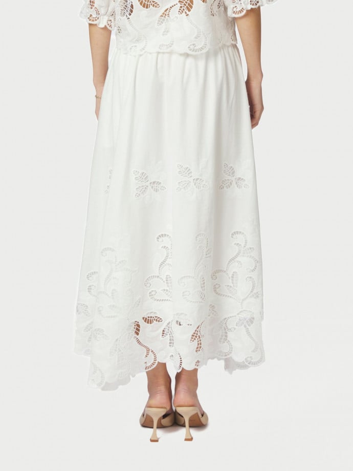 NEO NOIR KJOL YARA LONG EMB WHITE