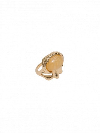 BOW19 DETAILS RING POM STONE GOLD MARBLE SAND