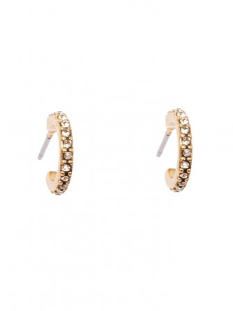 A&C OSLO ÖRHÄNGE CREOL 10 MM CLEAR CRYSTAL GOLD PLATED