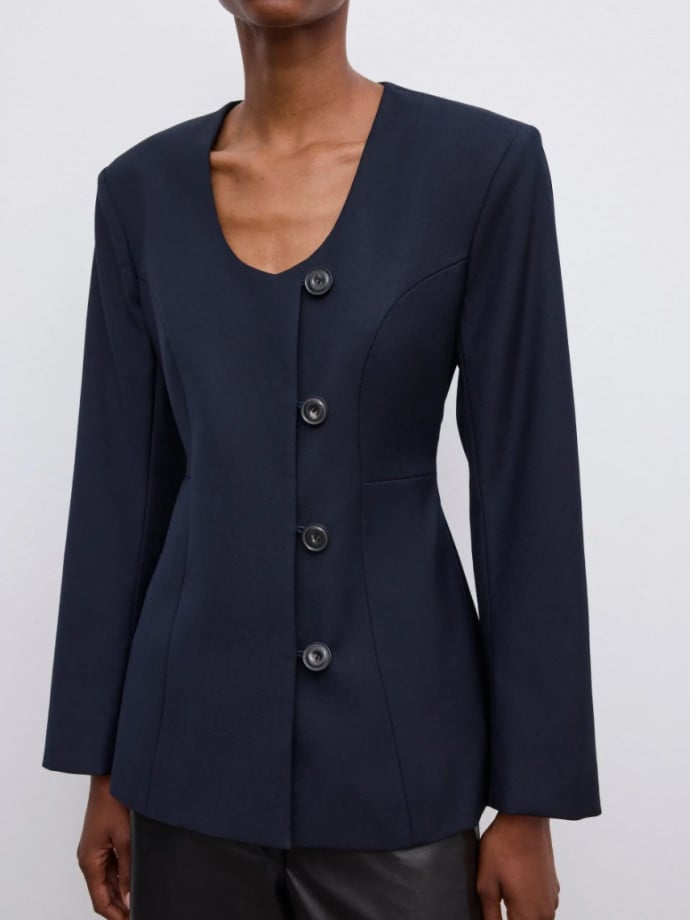 DAGMAR KAVAJ SB COLLARLESS DARK NAVY