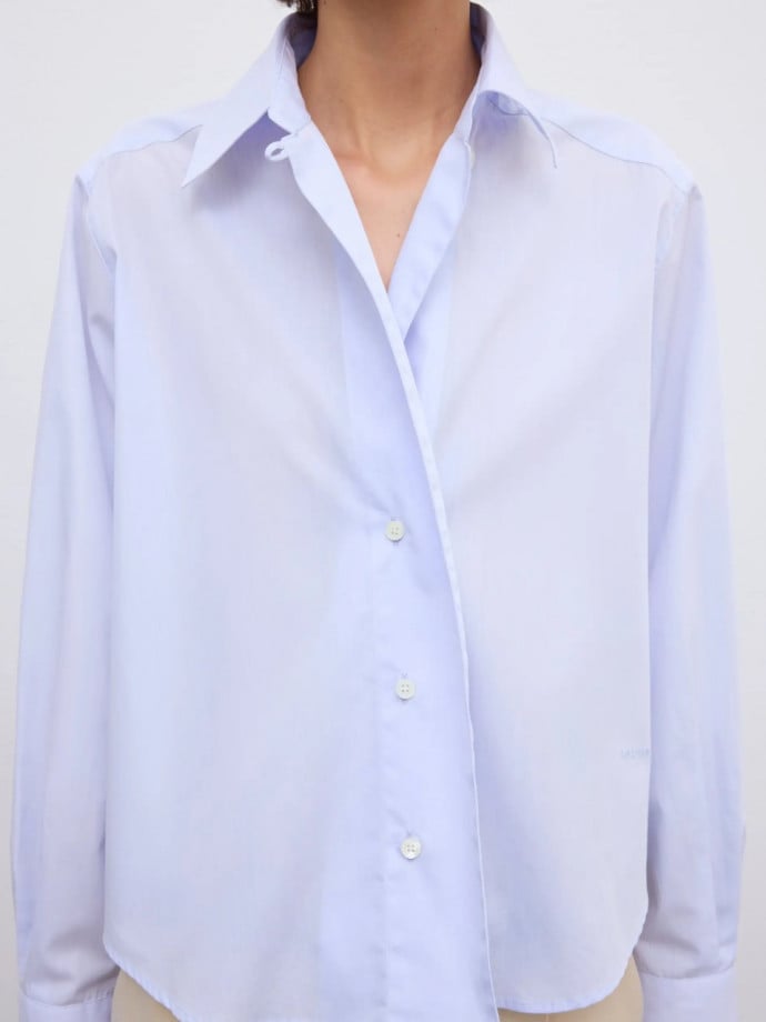 DAGMAR SKJORTA CROPPED LIGHT BLUE