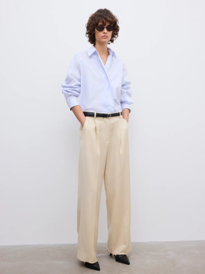 DAGMAR SKJORTA CROPPED LIGHT BLUE