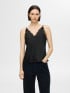 SELECTED FEMME TOPP ALENA LACE TRIM STRAP BLACK