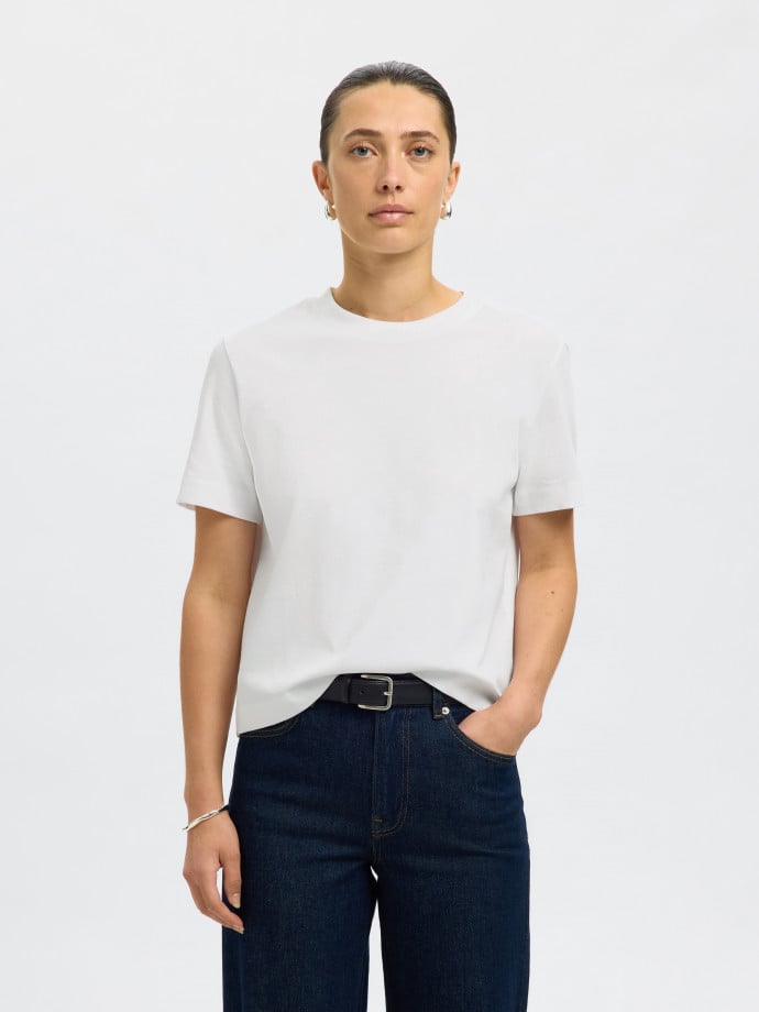 SELECTED FEMME TOPP ESSENTIAL BRIGHT WHITE