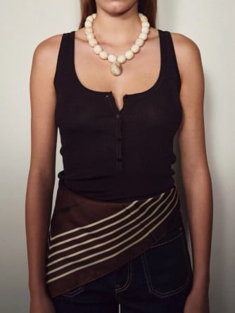 BOW19 DETAILS SJAL ELLE SILK DARK BROWN