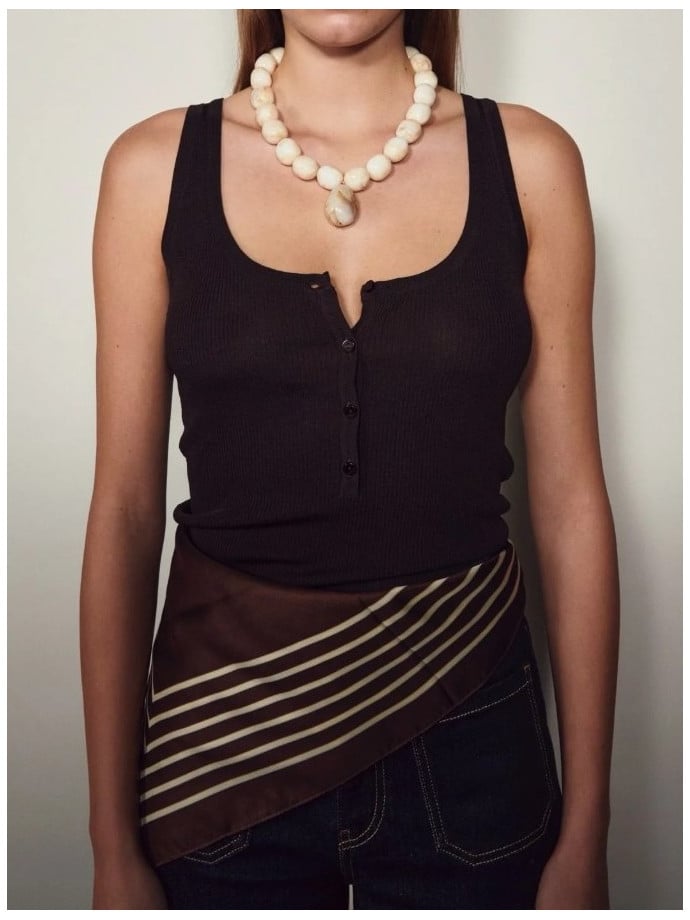BOW19 DETAILS SJAL ELLE SILK DARK BROWN