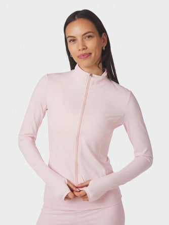 NEO NOIR TRÖJA NOLANA ZIP LIGHT PINK