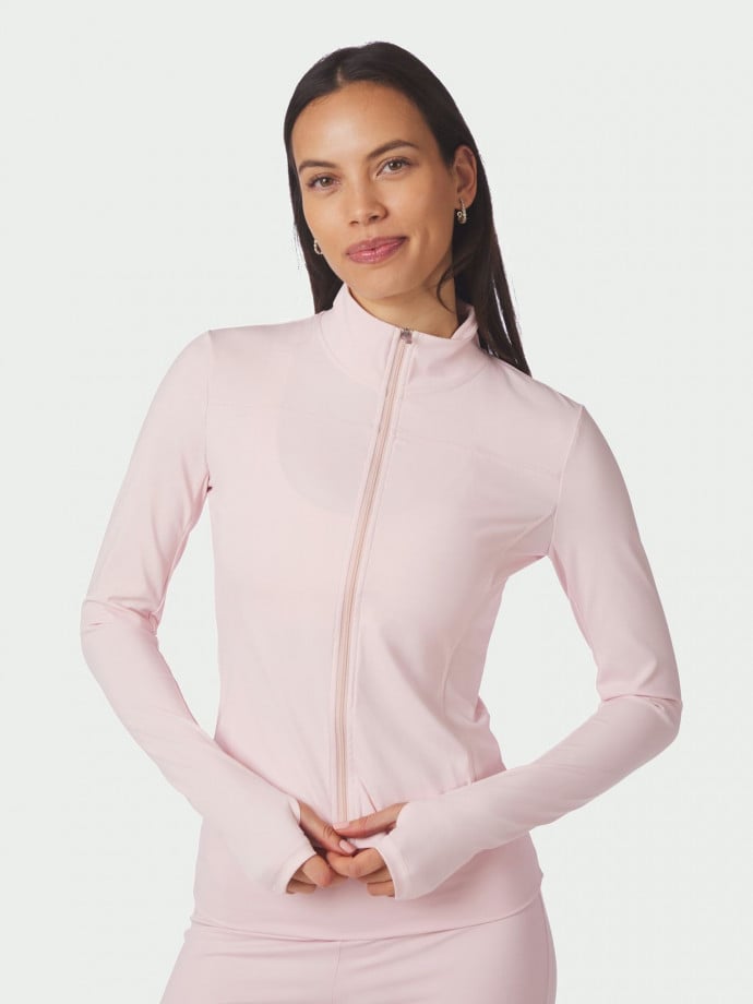 NEO NOIR TRÖJA NOLANA ZIP LIGHT PINK