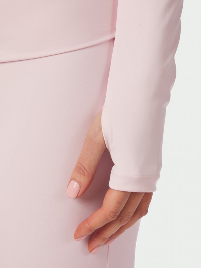 NEO NOIR TRÖJA NOLANA ZIP LIGHT PINK