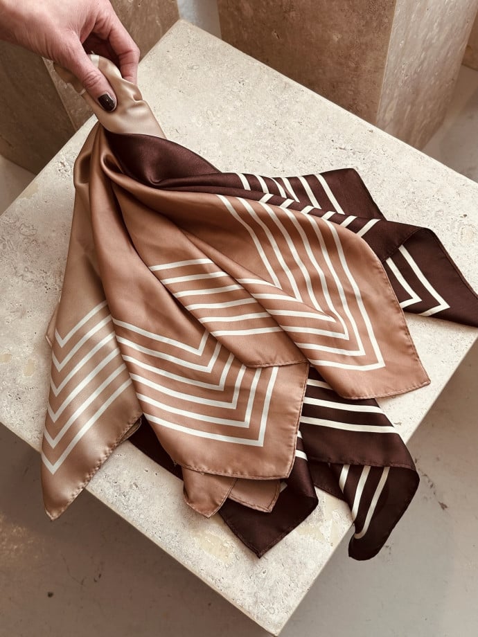 BOW19 DETAILS SJAL ELLE SILK DARK BROWN