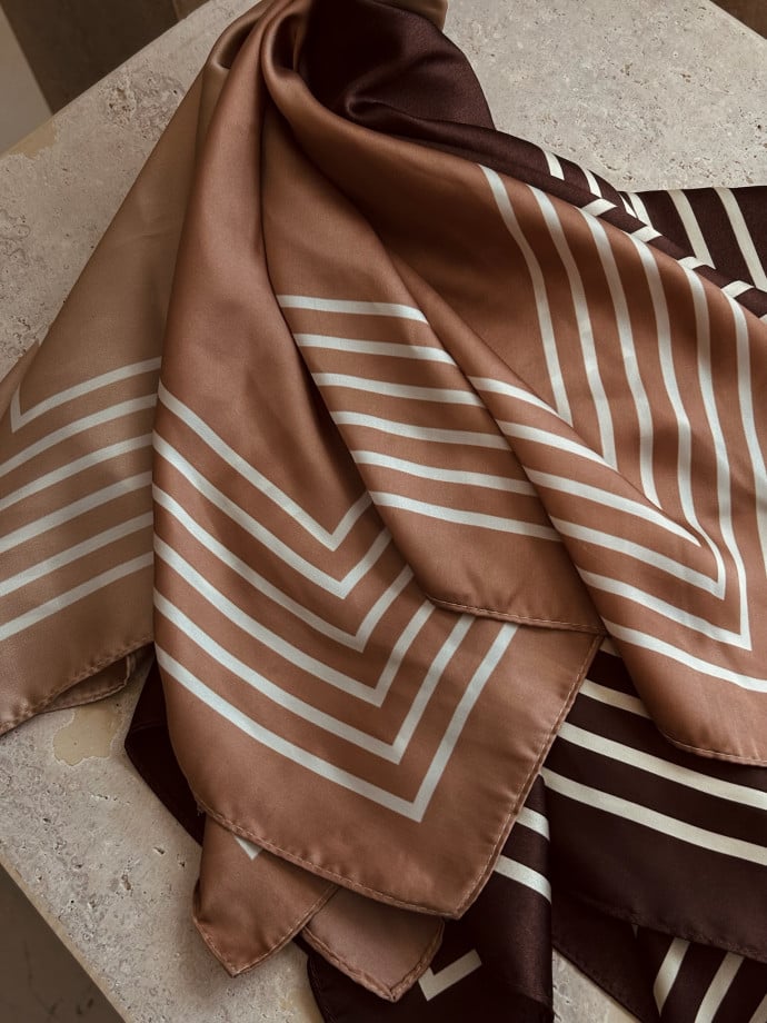BOW19 DETAILS SJAL ELLE SILK DARK BROWN