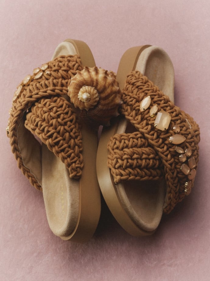 INUIKII SANDAL WOVEN STONES MOCHA 