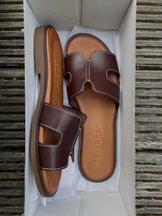 PAVEMENT SANDAL PAM LEATHER BROWN