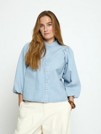MINUS SKJORTA NEW SOLENE DENIM SKYWAY BLUE