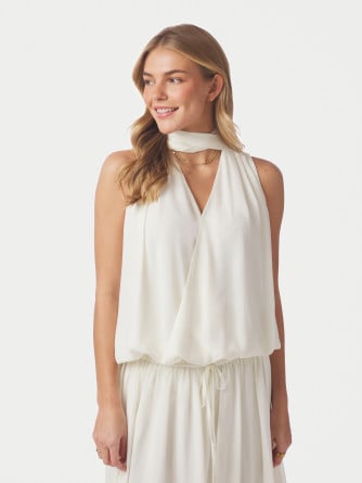 NEO NOIR TOPP INGE CHIFFON OFF WHITE