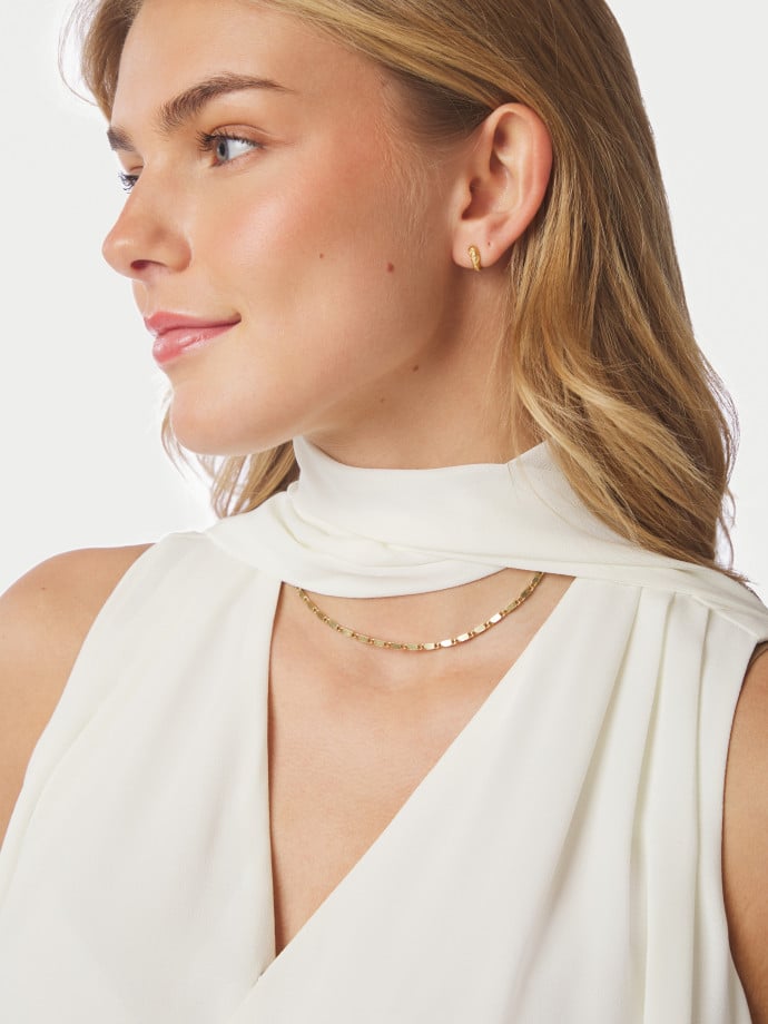 NEO NOIR TOPP INGE CHIFFON OFF WHITE