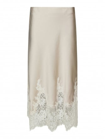 NEO NOIR KJOL YELINA HEAVY SATEEN CHAMPAGNE