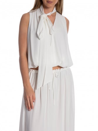 NEO NOIR TOPP INGE CHIFFON OFF WHITE