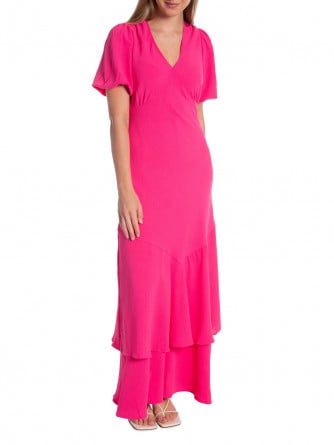 NEO NOIR KLÄNNING DARIAH STRUCTURE SOLID PINK