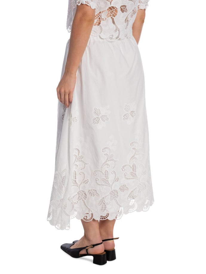 NEO NOIR KJOL YARA LONG EMB WHITE