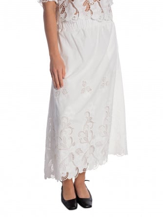 NEO NOIR KJOL YARA LONG EMB WHITE