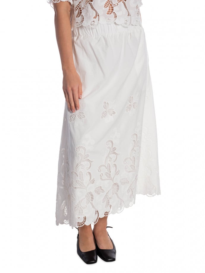 NEO NOIR KJOL YARA LONG EMB WHITE