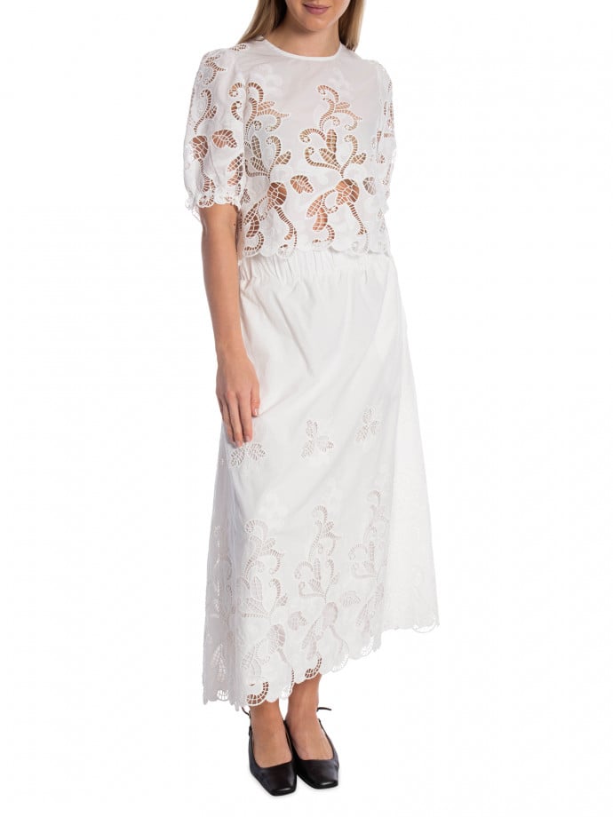 NEO NOIR KJOL YARA LONG EMB WHITE