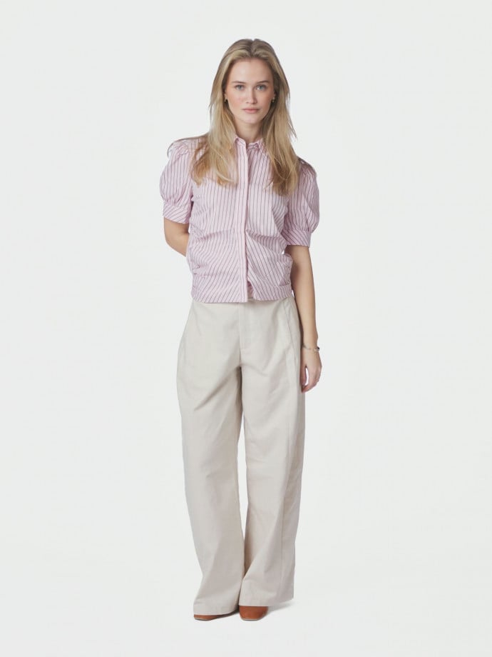 NEO NOIR SKJORTA FRANNIE STRIPE LIGHT PINK