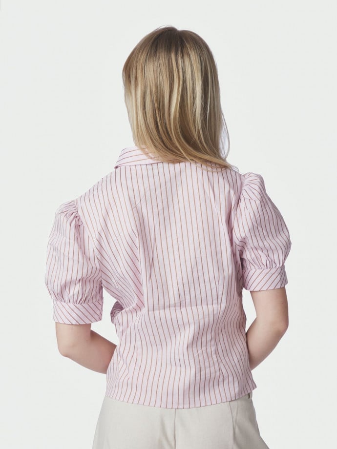 NEO NOIR SKJORTA FRANNIE STRIPE LIGHT PINK