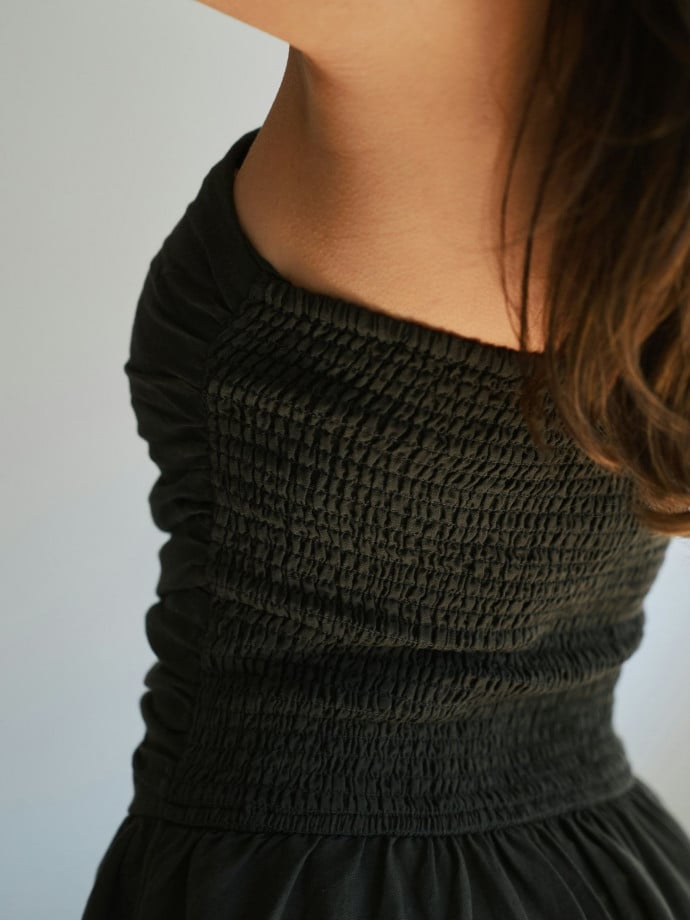 NEO NOIR KLÄNNING KIMA LINEN DARK BROWN