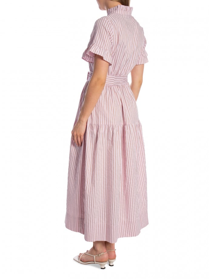 NEO NOIR KLÄNNING NESSIE STRUCTURE STRIPE LIGHT PINK