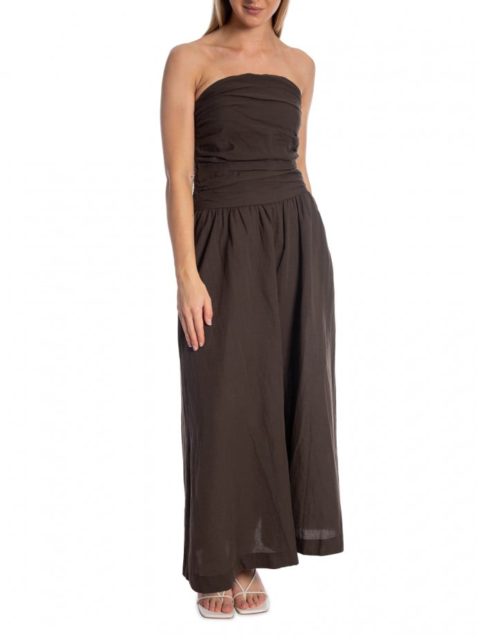 NEO NOIR KLÄNNING KIMA LINEN DARK BROWN