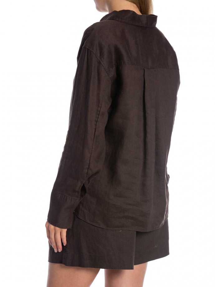 TWIST & TANGO SKJORTA EVIANNA LINEN COFFEE