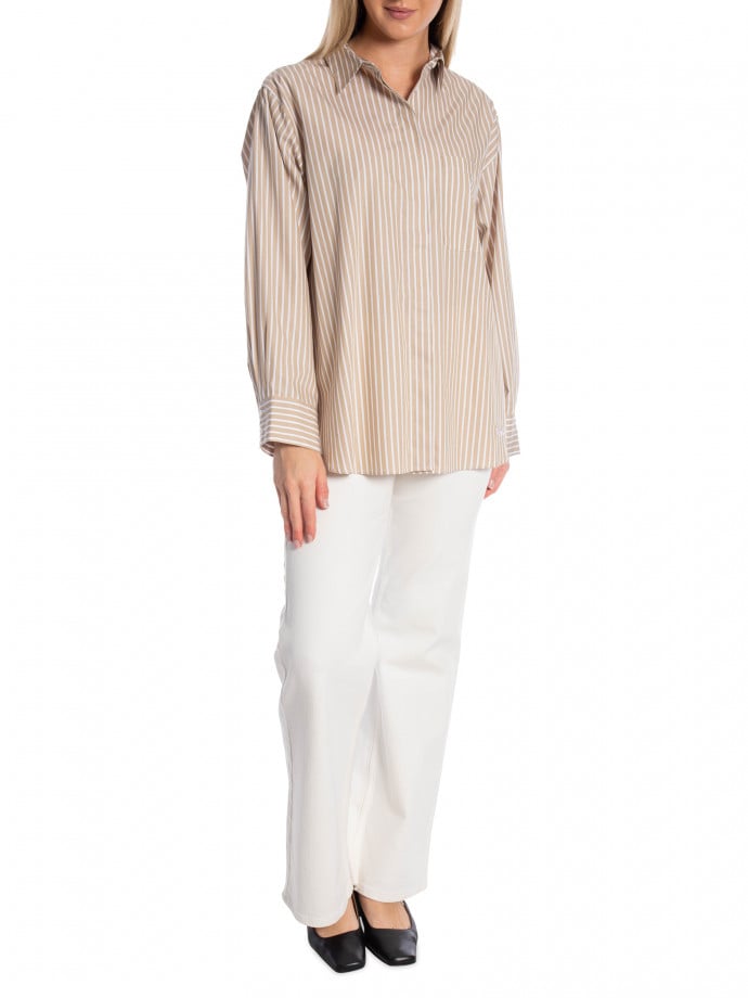 STYLEIN SKJORTA JANSELL BEIGE STRIPE